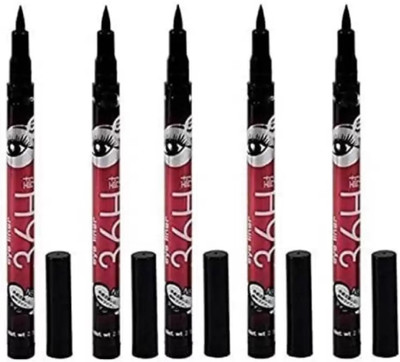 Deeparth 36H Hours Stay Waterproof & Long Lasting Black Pack Of 5 2.5 ml(Black)