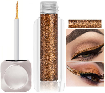 MYEONG Copper Sparkling Glitter Metallic Waterproof Liquid Eyeliner 3.5 ml(Copper Shine)