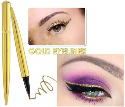 AFARAXIA Transfer Proof And Shimmer Sparkles Diamond Liquid Eyeliner 3.6 ml(Gold)