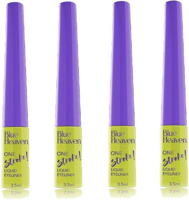 BLUE HEAVEN ONE STROKE LIQUID EYELINER 3.5ML PACK OF 4 14 ml(JET BLACK)