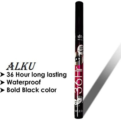 alku 36H Liquid Waterproof Lash Pencil Eye Liner,Water Resistant,Long-Lasting 2.5 g(Black)