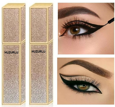 HUZURLU New Long-Lasting,Quick-Dry,Single Stroke Application Eyeliner 12 ml(black)
