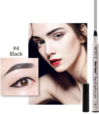 Jiwoo Eyebrow Pen, Liquid Eyebrow Pen, Waterproof Brow Pencil 2.5 g(BLACK)