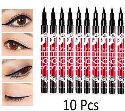 Love Kart Sketch Eyeliner Black Pack of 10 Smudgeproof, Waterproof 25 g(Black)