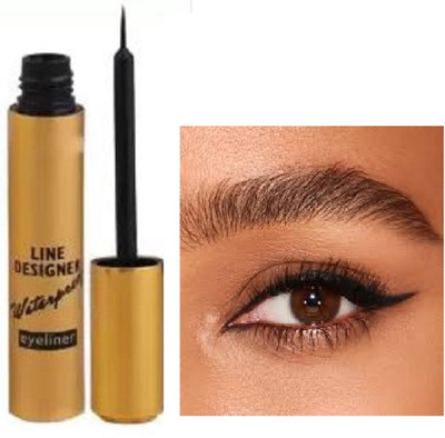 Luipui waterproof and smudge proof black color eye liner pack of 1 8 ml(BLACK)