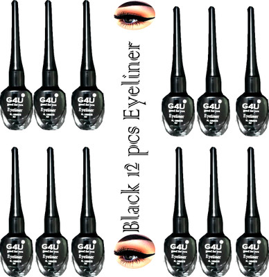 G4U Eyeliner 12 Pcs Set Bold Black 05 72 ml(Black)