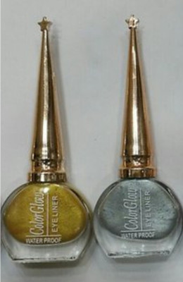 Hidden Beauty Liquid Long Lasting Waterproof Eyeliner Silver, Golden(Pack of 3) m4 20 ml(Multicolor)
