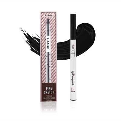 BLUSHIS Smudgeproof Long Lasting Fine Eyebrow Filling Black Sketch Pen 1.2 g(black)