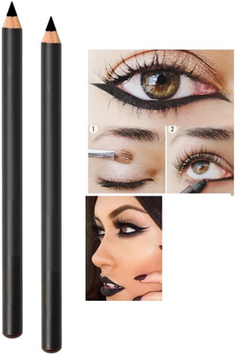 Wonholli Black color Eyeliner pencil pack of 2 4 g(BLACK)