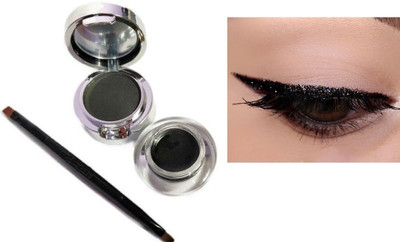 YAWI 2-in-1 Gel Kajal Eyeliner Cake - 24-Hour Long-Lasting Definition 30 g(black)