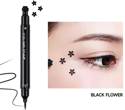 THTC 2 in 1 Eyeliner Pen Waterproof with Makeup Star Shape Stamp Double Heads 2 g(Black)