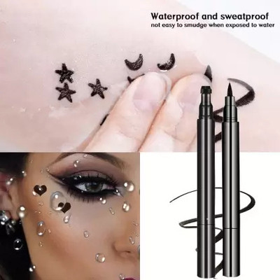 KA-KAIASHA double sided black eyeliner water proof smudge proof stamp eyeliner,star shape 10 g(BLACK)