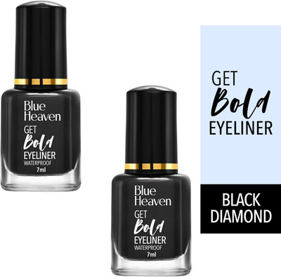 BLUE HEAVEN Get Bold Eyeliner Waterproof Black Diamond 7 ml pack 2 rr 14 ml(BLACK)
