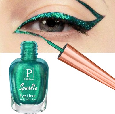 Perpaa Glitter Long lasting Liquid Eye Liner, Water Resistant ,Smudge Proof 7 ml(upto 16hrs Stay Shimmery Green)