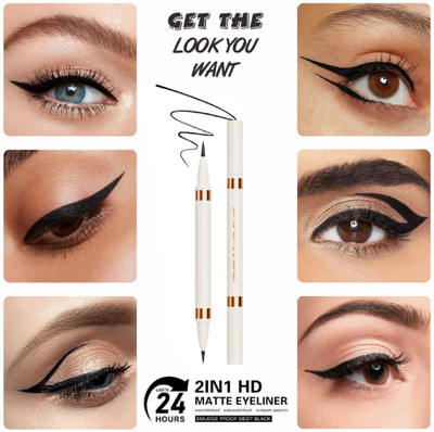 REIMICHI 2-in-1 HD Matte Eyeliner - Precision Perfection Stroke eye Liner 1.5 ml(BLACK)