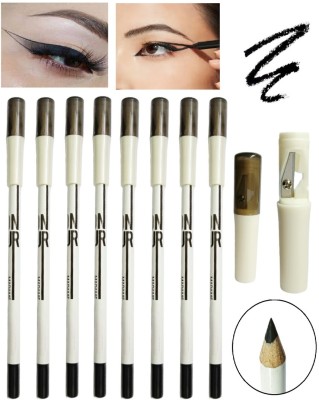 Facejewel Makeup Stick For Eyes Waterproof Smoothing Eye Liner Pencil 32 g((Black Pack Of 8))