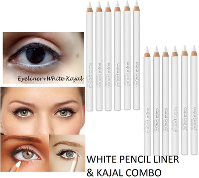MYEONG MATTE BOLD HIGH QUALITY & HD EYE MAKEUP LOOK LINER KAJAL 19.3 g(White)