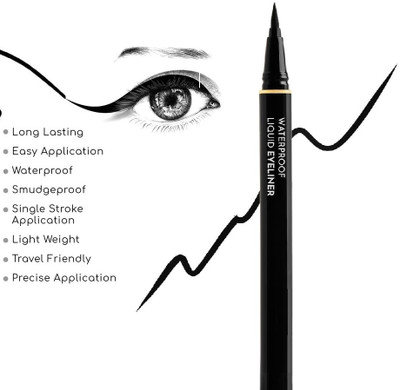 FELICECHIARA Jet Black Bold Felt Tip Eyeliner 1.2 ml 5 g(Jet BLACK)