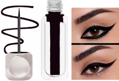 GABBU Black Quick Dry Liquid Matte Long Lasting Rainbow Eye Liners 3.5 ml(BLACK)