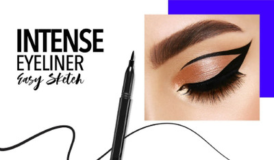 ADJD Professional Ultra Fine Smudge and Water Proof Sketch Eyeliner 2 ml(Black)