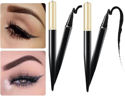 Emijun Shiny Diamond Liquid Eyeliner for Long Lasting Stay, Smudge Proof COMBO 3 g(BLACK)