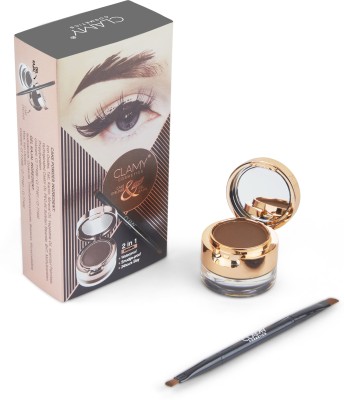 Clamy Waterproof Gel Kajal 4g + Cake Eyeliner 5g, Long Lasting Upto 24hr, Smudge Proof 9 g(Jet Brown)