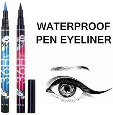 BLUST&FAMME 36h eyeliner blue and black eyeliner pack of 2 8 ml(Black)