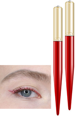 ADJD Combo Diamond Glitter Eyeliner Pencil Long Wear shimmer Red Eye Liner Pen 3 ml(Red)