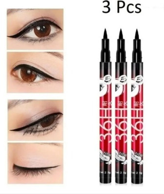 Raytrix Pack of 3 High quality waterproof liquid-eye liner 36 Hours stay smudge Proof 27 g(Black)