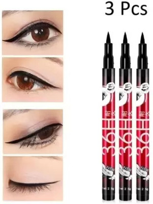 Jus’Be U Pack of 3 High quality waterproof liquid-eye liner 36 Hours stay smudge Proof 9 g(Deep Black)