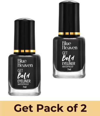 BLUE HEAVEN GET BOLD EYELINER WATERPROOF BLACK DIAMOND AT (PACK OF 2) 14 ml(BLACK)