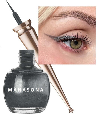 manasona Grey Shiny Bold Water Resistant Long-Lasting Glitter Eyeliner 5 ml(Grey)