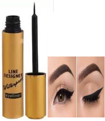 Luipui waterproof and long lasting black color eye liner pack of 1 8 ml(BLACK)
