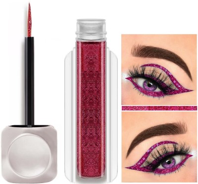 MYEONG Glitter Liquid Eyeliner Shiny Eye Makeup Shiny Deep Pink Liquid Eyeliner 3.5 ml(Pink)