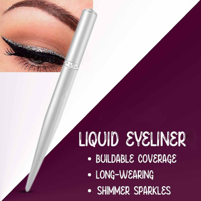 WOONGMI Liquid Eyeliner | Shimmer Finish |Eye liner 1.5 g(Silver)