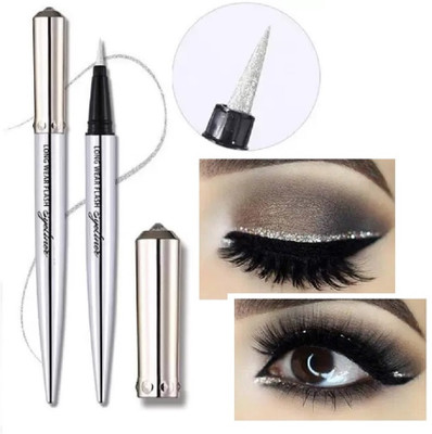 GFSU - GO FOR SOMETHING UNIQUE NEW SILVER SHIMMER EYELINER LONG LASTING & WATERPROOF 1.5 ml(Silver)