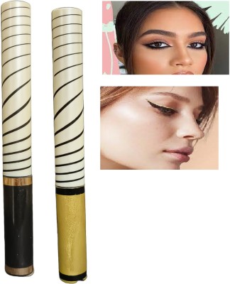 Luipui BLACK AND GOLDEN EYELINER PACK OF 2 10 ml(BLACK, GOLDEN)