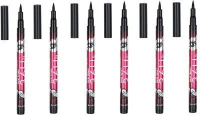 sismo Long Lasting And Waterproof 36H Eyeliner(Pack of 6) 10 ml(Jet Black)