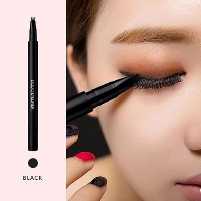 AFARAXIA 3 Way Tip Charming Black Liquid Long-Lasting Eyebrow Pen 1.2 g(Black)