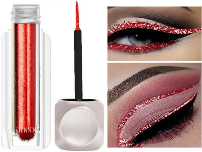 manasona Glitter shimmer eye liner Waterproof Glitter Liquid Eyeliner 3.5 g(Red)