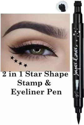 Sheny 2 in 1 Eyeliner Pen Waterproof with Makeup Star Shape Stamp 20 ml(BLACK)