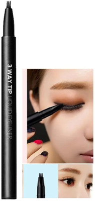 tanvi27 3 Way Tip Charming Black Liquid Eyeliner Pen Natural Eye Liner 1 ml(BLACK)
