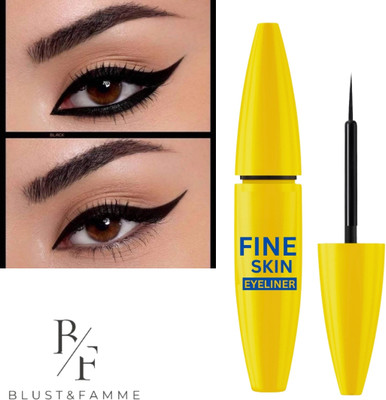 BLUST&FAMME Fine Skin Eyeliner - matte finish formula pack of 1 10 ml(Black)