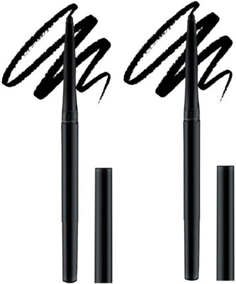 GFSU - GO FOR SOMETHING UNIQUE 2pc Touch Smudge Proof & Water Proof Black Crayon kajal 3 g(Black)