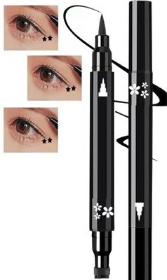 FRAILENO Eyeliner With Star Stamp Smudge Proof and Long Lasting pack of 1 5 ml(BLACK)