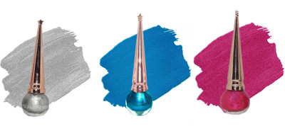 Bigwig Glitter Eyeliner Multicolor 3ml x 3 3 ml ( silver,sky blue ,pink) , 3 ml(multicolor)