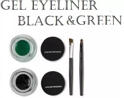 GFSU - GO FOR SOMETHING UNIQUE New Gel Water Proof 24 hour Smudge Proof Lasting Gel Eyeliner 8 ml(Black, Green)