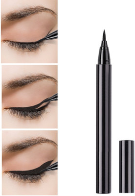 AMOSFIA Eye Care Jet Black Bold Felt Tip Eyeliner Long Lasting Smudge Proof Eyeliner 5 g(Deep Black)