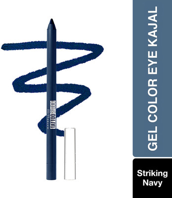 MAYBELLINE NEW YORK Tattoo Gel Kajal Color Pencil, Metallic Finish, Waterproof, 36H Wear(Striking Navy, 1.2 g)