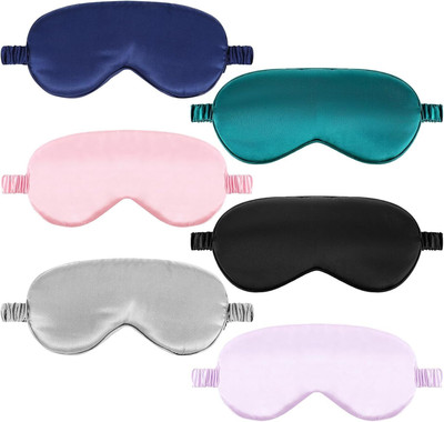 JEEBU Silk Sleep Masks, 6 Pack Eye Masks for Sleep, Soft Satin Eye Cover Elastic Strap(0 ml)